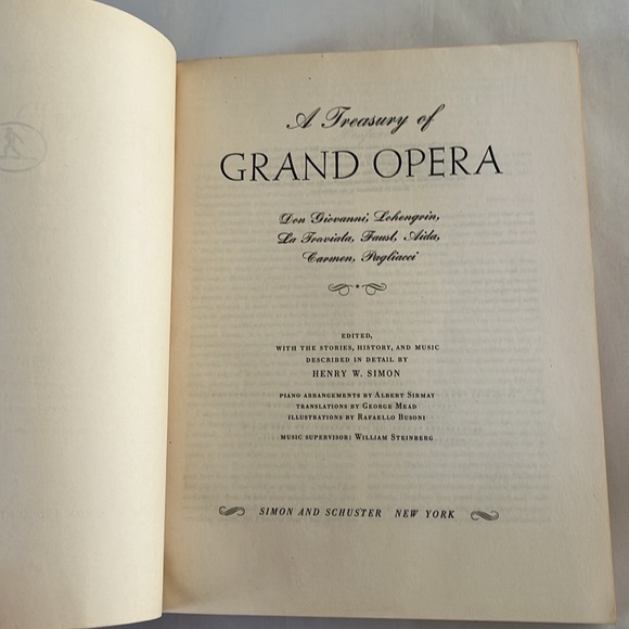 EXC 1946 Treasury of Grand Opera Henry Simon BOOK Sheet Music Vintage Awesome! - Picture 8 of 17